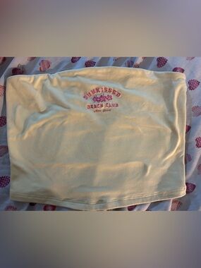 Malibu Pale Yellow Sunkissed Beach Club Tube Crop Top